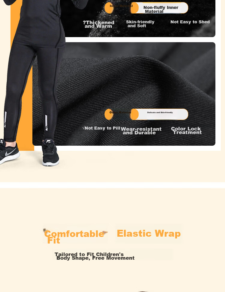 Fandimu Children's Fleece-Lined Sports Set, Two-Piece Track And Field Training Fitness Wear, Youth Running Breathable Basketball Uniform 6