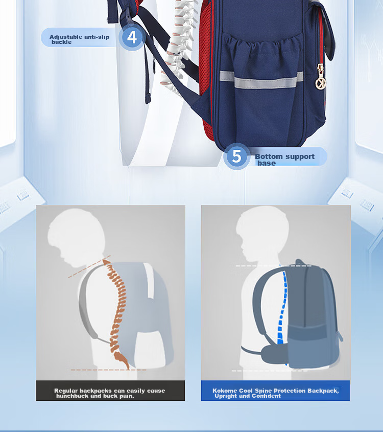 KVG Primary School Students Backpack Children's Schoolbag Spine Protection Reduce Burden 4th-6th Grade Girls Boys Double Shoulder Bag 5