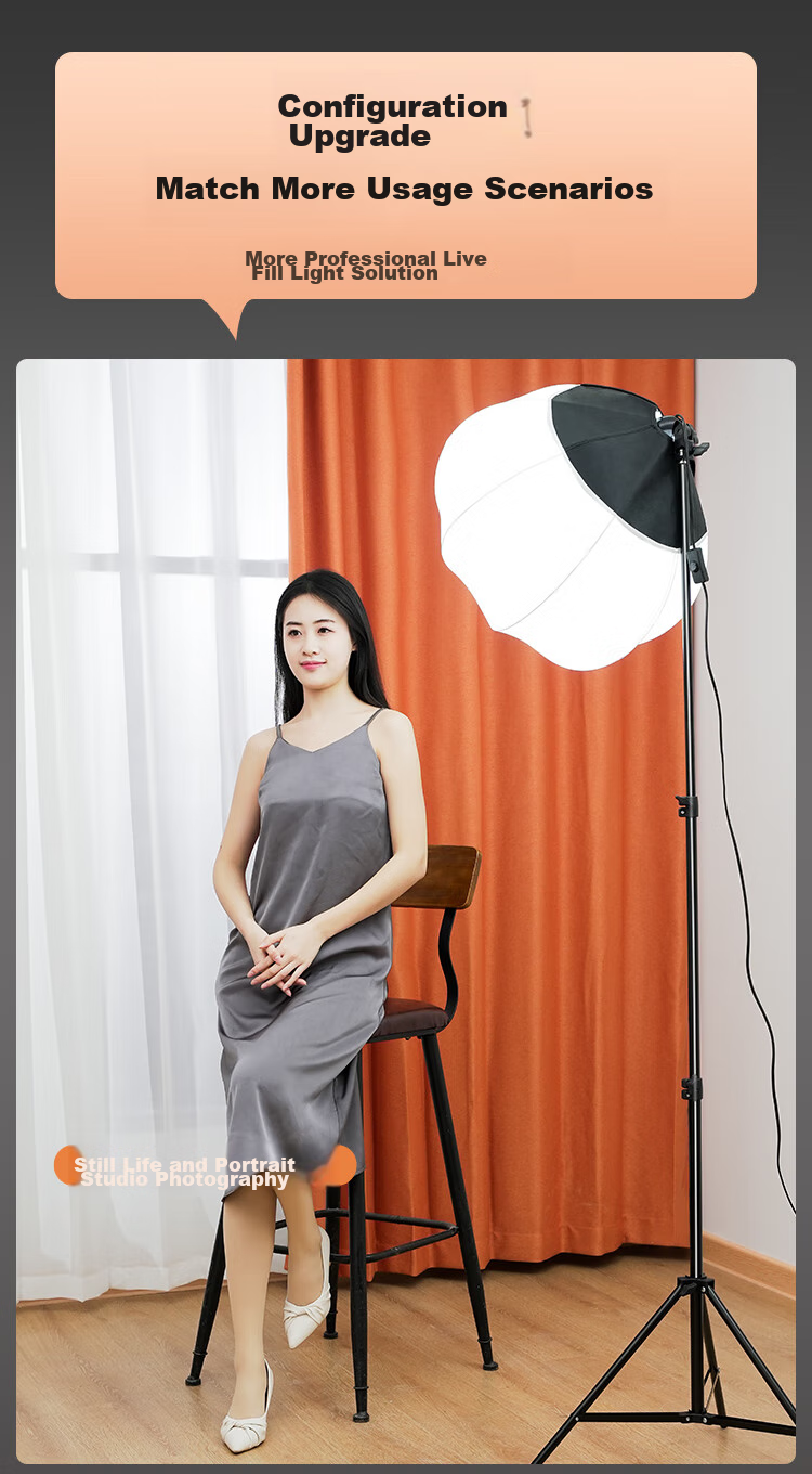 YOUFES YS7 Live Streaming Photography LED Fill Light Ball, Constant Lighting, Soft Light Ball for Shooting, Photography Studio Equipment, Camera Props, Short Video Host Beauty Kit 12