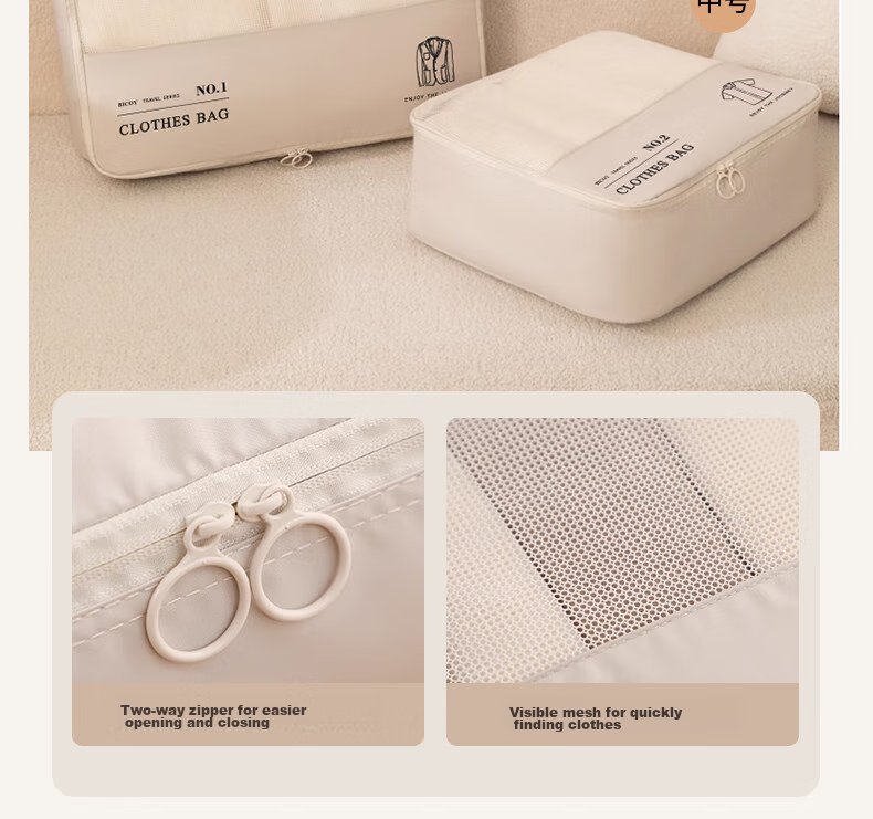 Baicaoyuan Travel Storage Bag, Luggage Organizer, Convenient Travel Suitcase, Business Trip Clothing Storage, Sorting Bag, Blue 7