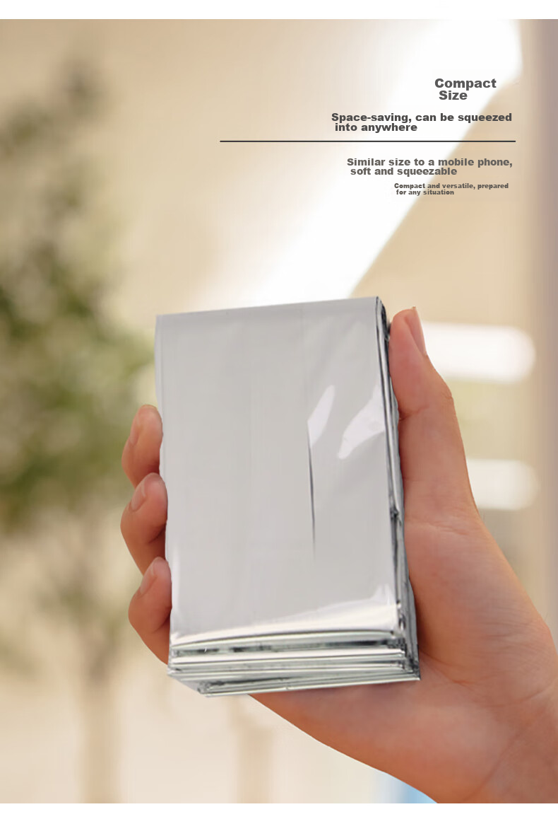 JOYTOUR Sun Protection Emergency Blanket, Thermal Blanket, Hiking Outdoor Aluminum Film First Aid Blanket, Wilderness Survival Emergency Blanket, Silver Color 5
