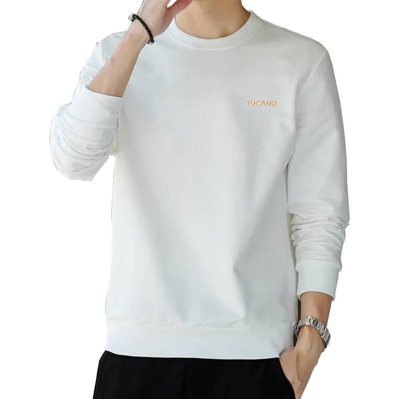 TUCANO Sweatshirt, Men's Trendy Loose Round Neck Long-Sleeve T-Shirt, Base Layer, Student Fashion Casual Pullover Top, Men's Clothing