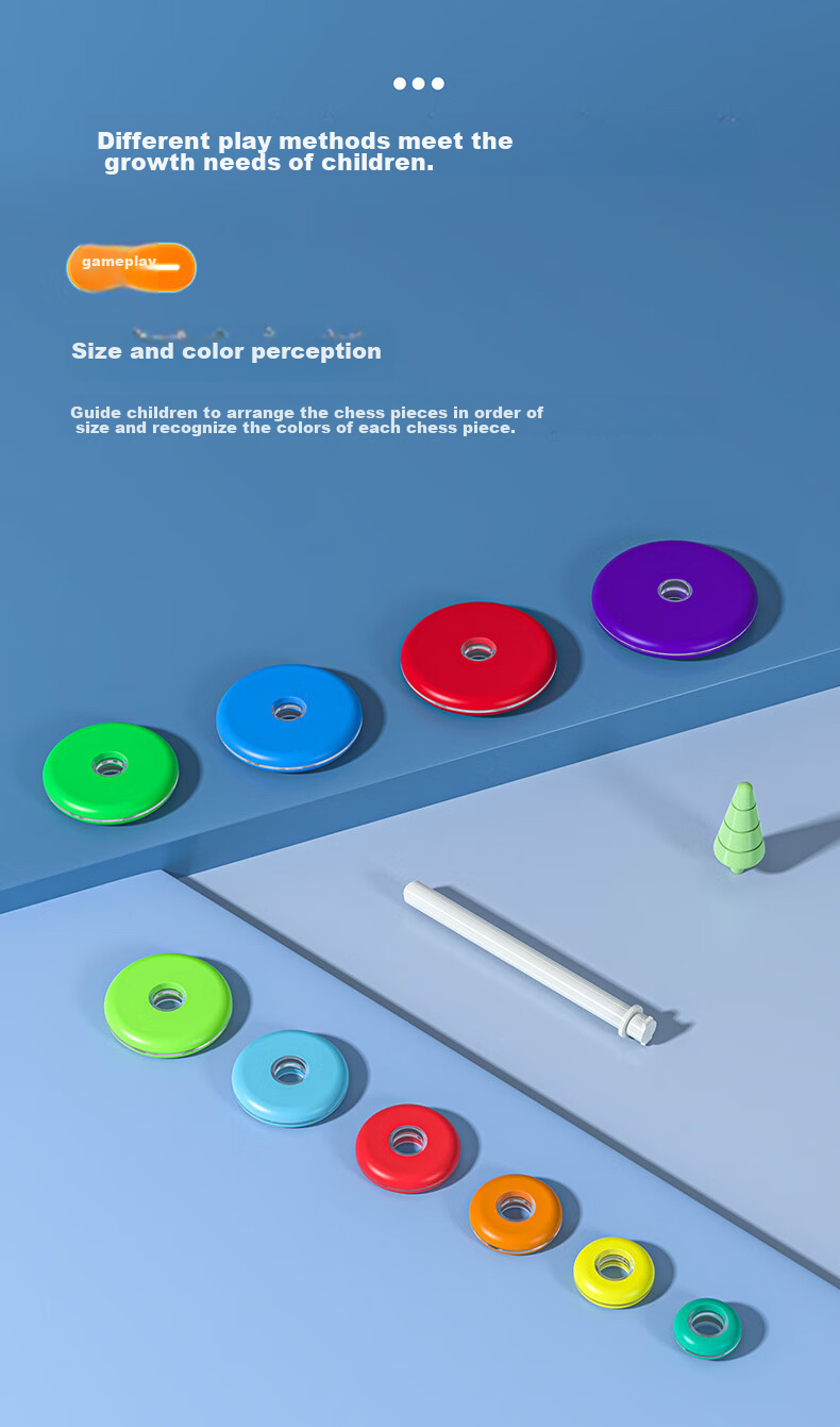 Qiyi Ten-Tower Hanoi Tower, Children's Toy, Baby Building Blocks, Competition-Specific, Logical Thinking Training, Early Education Teaching Aid 12