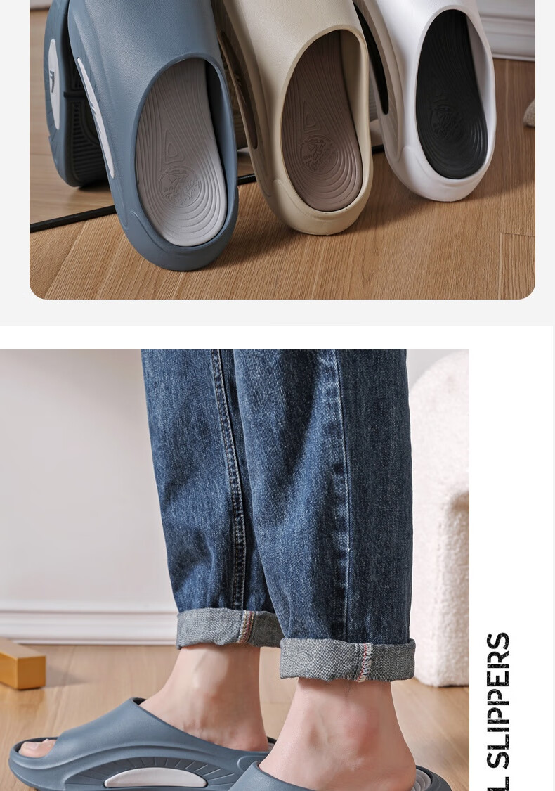 Huili Men's Slippers, Summer Outdoor Non-Slip Quick-Drying Beach Shoes, Home Sports Sandals, HL02251 White And Black, Size 40-41 8