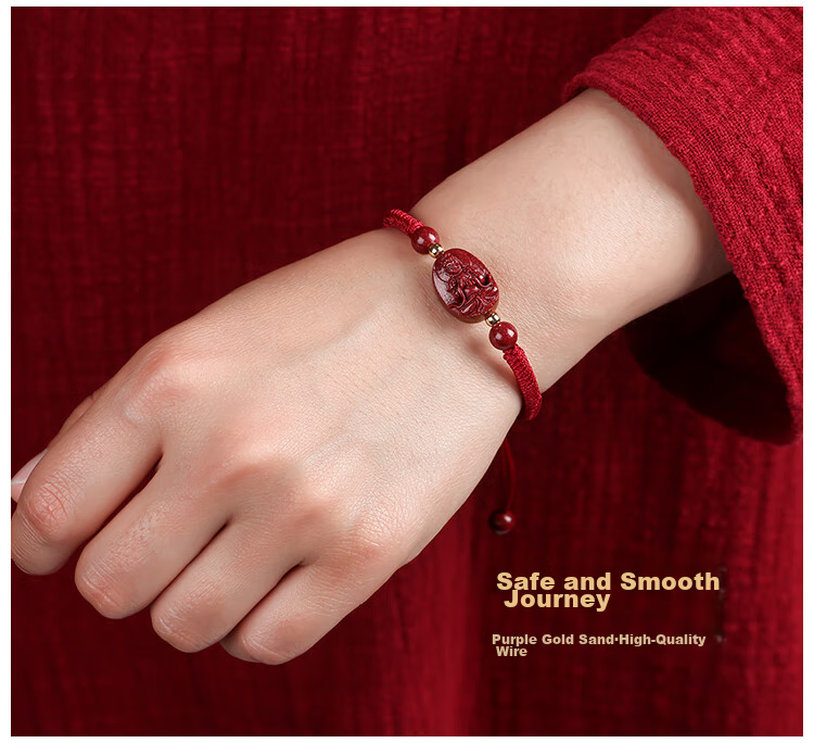 Shichuanbaishi Cinnabar Bracelet, 2026 Year of The Horse Zodiac Year, Red String Bracelet for Good Luck, Mingwang Zodiac Buddha Amulet, Available in Men's And Women's Styles 15