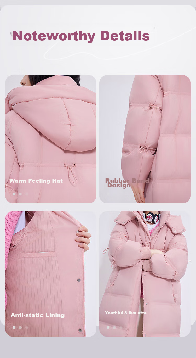 JD Original down Jacket, Spring And Autumn Casual Women's Style, 90% Down, Mid-Length, Comfortable, Versatile, Windproof, Warm Coat, Black, Size L 15