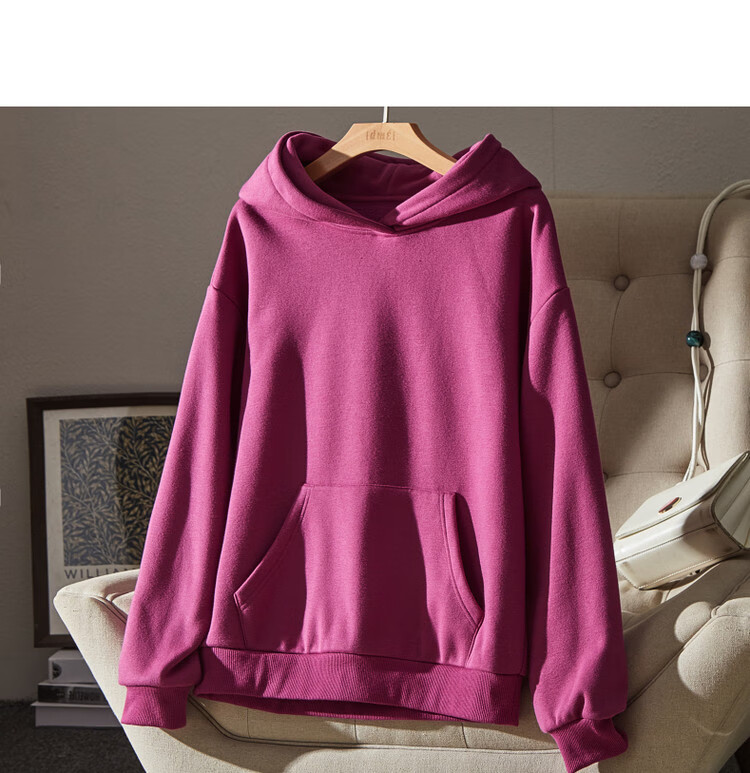 Dme [Hooded Commuter] Winter Fashion Fleece-Lined Drop Shoulder Long Sleeve Pocket Commuter Sweatshirt for Women, Linen Gray, M 44