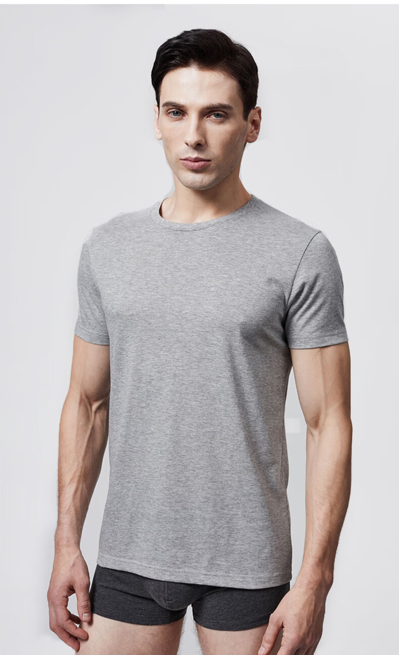 SEPTWOLVES [Soft And Skin-Friendly] Men's Short-Sleeve Pure Cotton T-Shirt, Breathable Running Sports 100% Cotton White Tee Loungewear 16