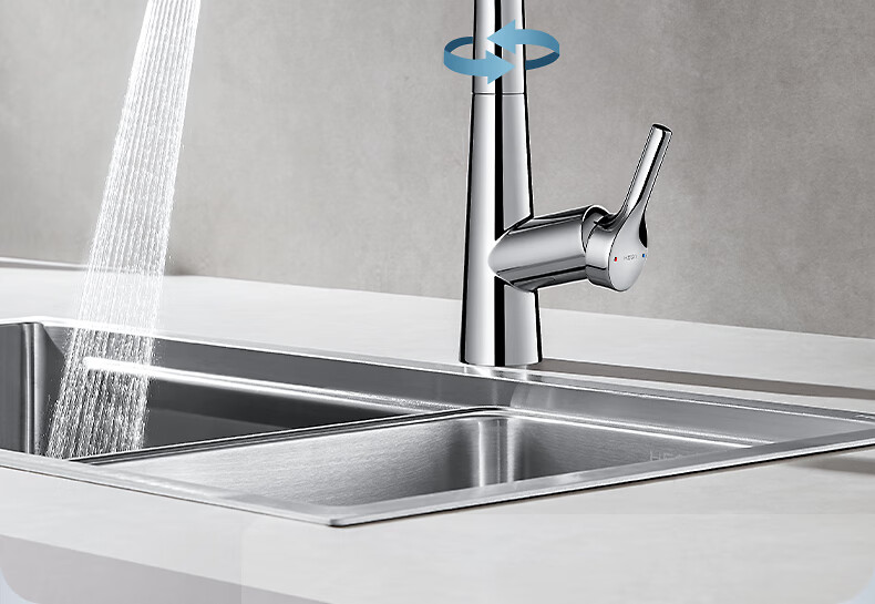HEGII Kitchen Faucet, Seamless Pull-Out Multifunctional Sink Rotating Hot And Cold Water Tap HMF928-412 15
