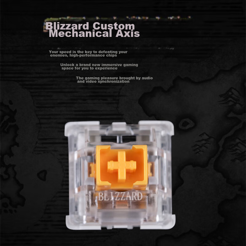 BLIZZARD YGM1 World of Warcraft Official Authentic Game E-Sports Wired Mechanical Keyboard Full Key Anti-Ghosting Hot-Swappable Backlit Custom Switch Mechanical Keyboard - Alliance Blue 5