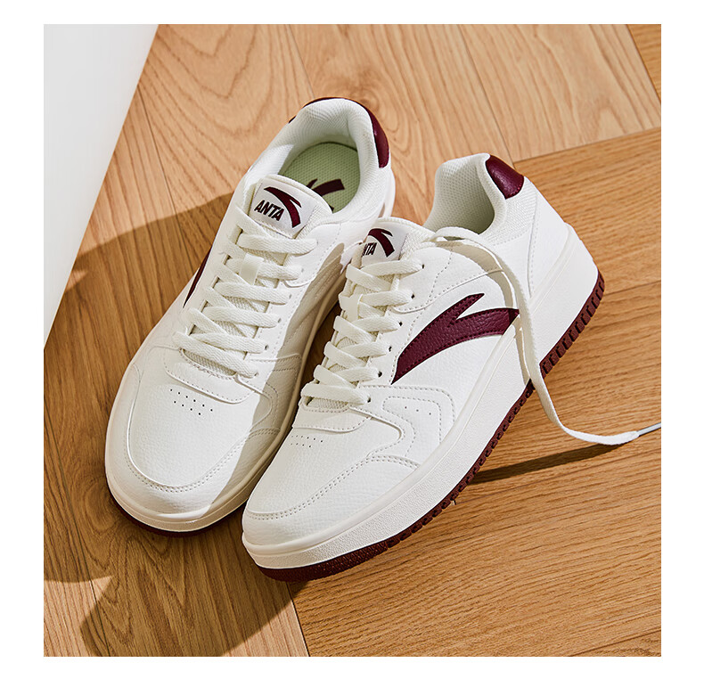 Anta Origin Year 2.0 | Men's Thick-Soled White Sneakers, Breathable Retro Casual Sports Shoes for Couples, Summer Height-Increasing Sneakers 30