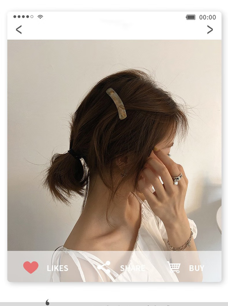 Xiangwan Hair Clip, Acrylic Duck Bill Clip, Straight Bangs Hairpin, Women's Top Side Bangs Clip, Hair Accessory 1