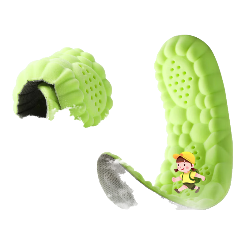FOOTOPPO Children's Insoles, Antibacterial And Sweat-Absorbing, Mugwort Deodorizing, Comfortable Ultra-Soft Sports Thickened Insoles for Girls