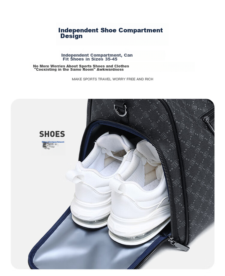 POLO Travel Bag for Men, Business Large Capacity Short-Distance Trip Commuter Luggage Handbag with Separate Shoe Compartment Storage Bag 10