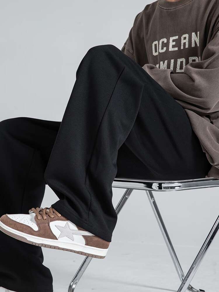 Homlean American Retro Casual Pants for Men, Summer Comfortable Versatile Loose Wide-Leg Trousers with Draping Effect, An04 White-Gray XL 11