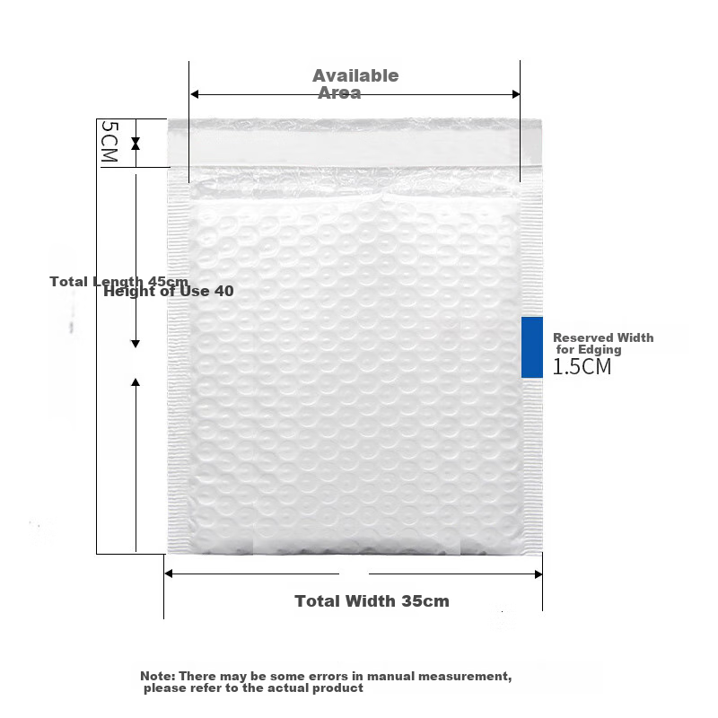 Keruier Thickened Bubble Wrap Packaging, 35*45cm, Pack of 10, Composite Pearl Film, Shockproof, Pressure-Resistant, Drop-Proof Envelope Foam Bag, Express Delivery Packaging Bag