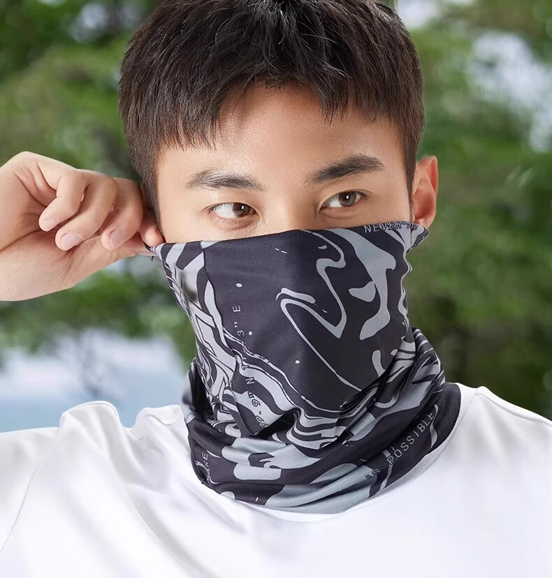 Li-Ning Sun Protection Face Mask for Men And Women, UV-Resistant Magic Headband, Ice Silk Neck Gaiter Set, Summer Outdoor Cycling Sunshade Breathable 16