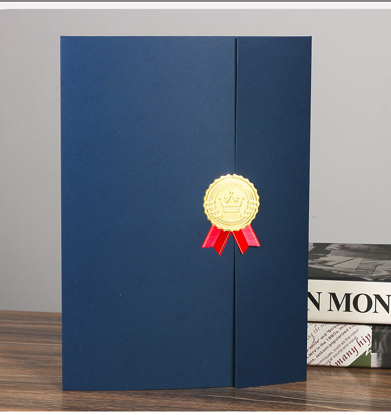 Befon A4 Blank Honor Certificate Cover, Award Paper, Appointment Letter, Training Certificate, Graduation Certificate, Award Presentation, Tri-Fold Vertical Style with 6 Printable Inner Pages, Blue 0580, 5 Books 2