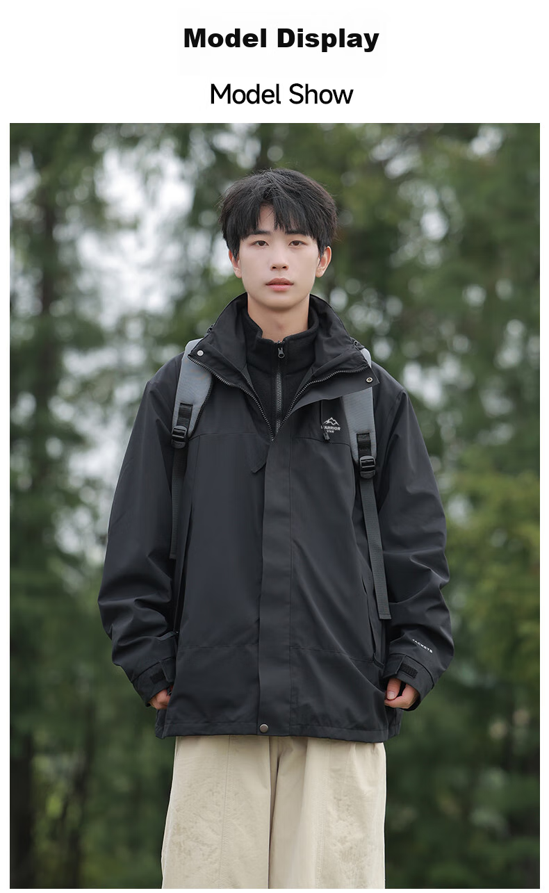 Huili Men's Three-In Fleece-Lined Thickened Detachable Jacket with Fleece Inner Layer for Cold Protection, Warmth And Mountaineering 19