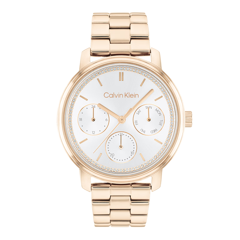 Calvin Klein CK Watch, Light Model, Steel Strap Quartz Women's Wristwatch, Goddess Day New Year Gift, 25200178