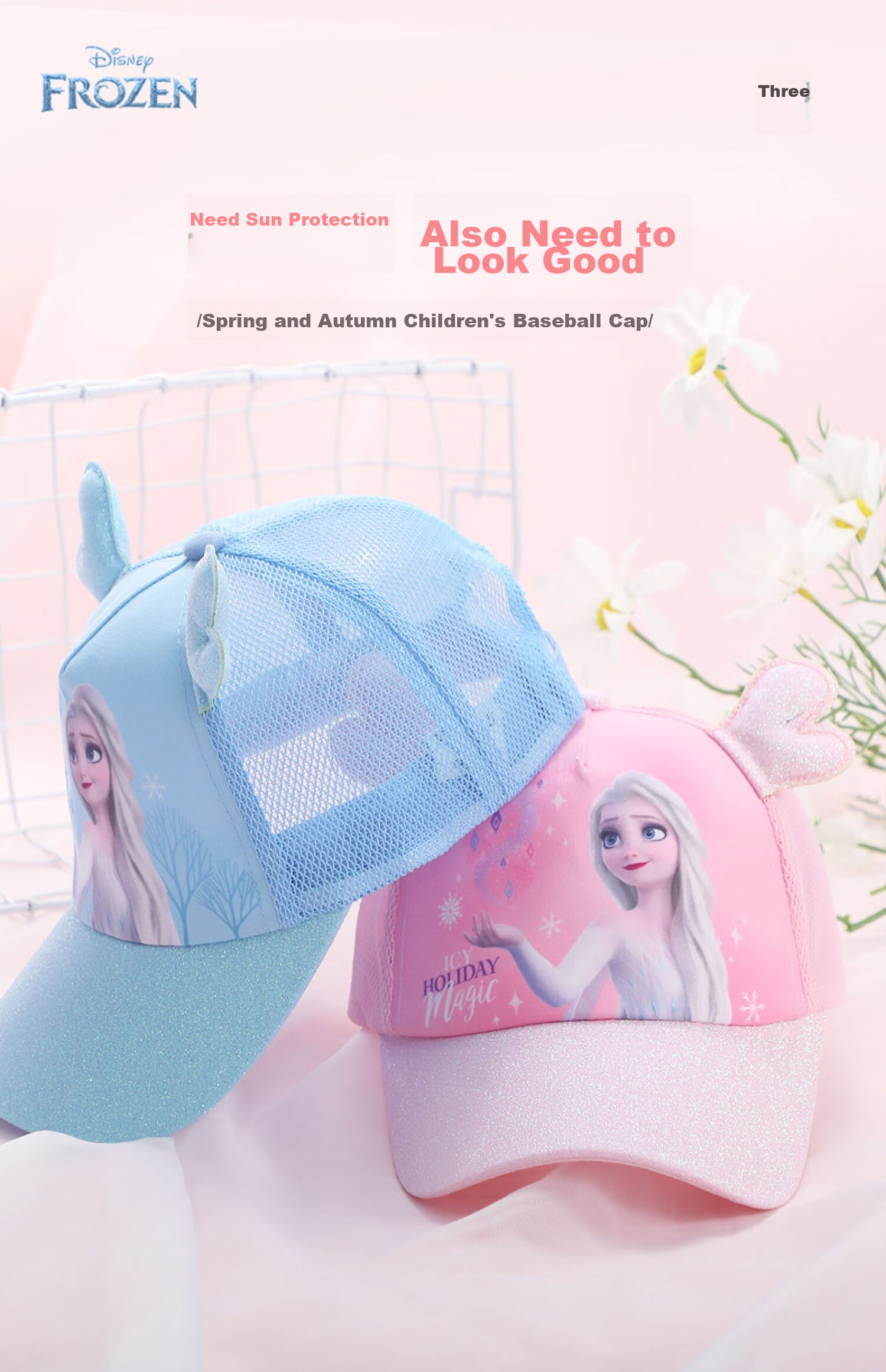 Disney Elsa Princess Children's Hat Spring And Summer Girls' Hat Baby Sun Hat Elsa Baseball Cap Duck Tongue for Girls 1