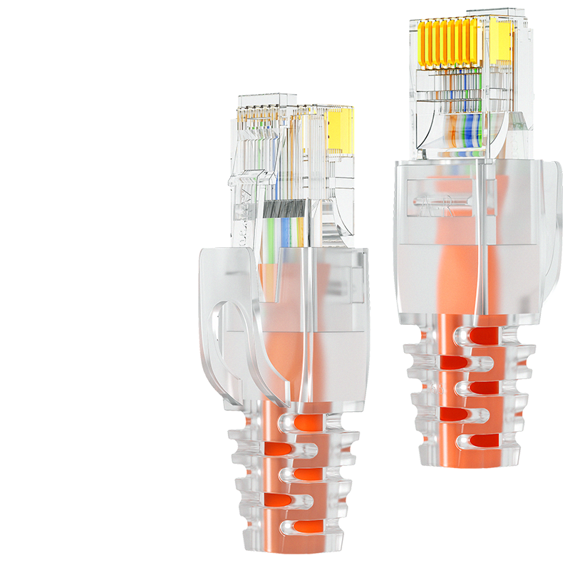 AMPCOM Crystal Head Protective Sleeve for Cat5e/6, Eco-Friendly 6.5mm Hole Diameter CAT5E/6 Network Cable Cover, Computer Network RJ45 Dust-Proof Sleeve, Transparent Color, 30 Pieces, AMHTWH30