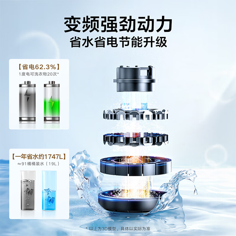 小天鹅波轮洗衣机全自动 小钢炮【TB100V83PLUS】水魔方防缠绕 除菌 直驱变频 炫彩大屏 10公斤(影子)