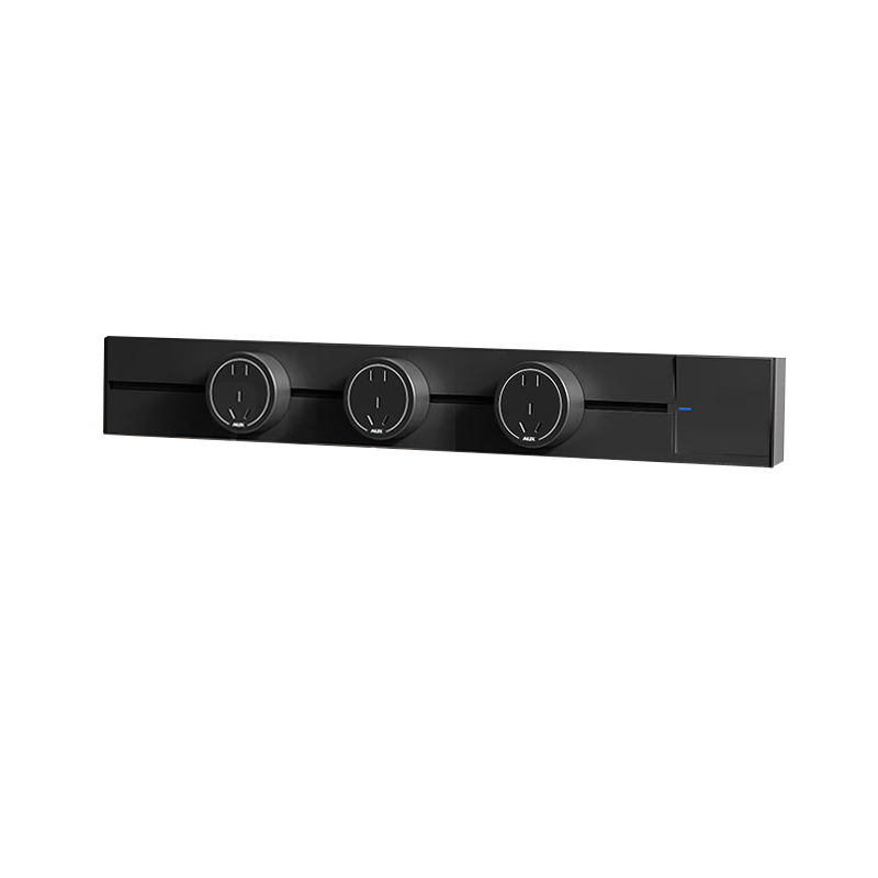 AUX Track Socket Surface Mounted No Drilling Wall-Mounted Movable Wall Slide Rail Socket Slim C6 White 50cm + 5 Blue Light Ring Five-Hole