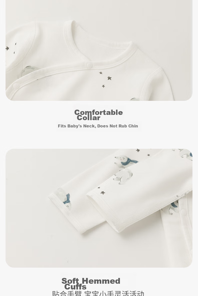 Guaiqixiong Baby Pure Cotton Onesie, Spring And Autumn Newborn Clothes, Triangle Bodysuit, Infant Romper, Autumn Style Sleepwear 9