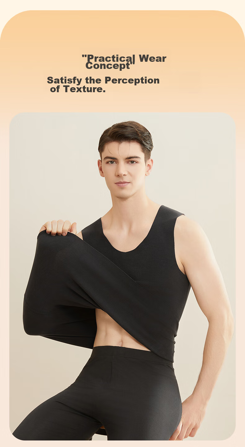 MiiOW [De Rong Heat-Raising 8.2°C] 2026 New Seamless Warm Vest for Men, Antibacterial Undershirt Sleeveless V-Neck 18
