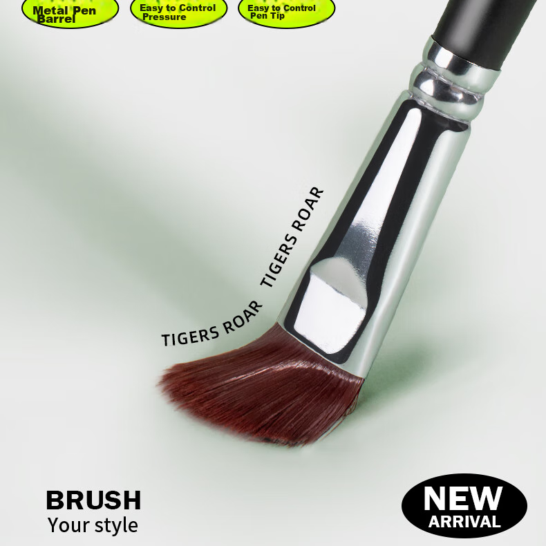Kongse Watercolor Brush, Nylon Black No.6 Duck-Bill Shape Brush, Oil Painting Brush, Acrylic Paint Brush, Watercolor Brush Set, Art Student Special Long Handle Nylon Flat Brush, Painting Tool Brush 3