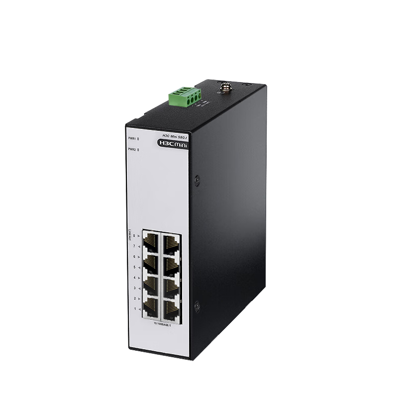 H3C 8-Port Gigabit Industrial Switch, Industrial-Grade Enterprise-Level Network Monitoring Splitter, Splitter, Converter, DIN Rail Wide Temperature IP41 Waterproof And Dustproof S8G-I