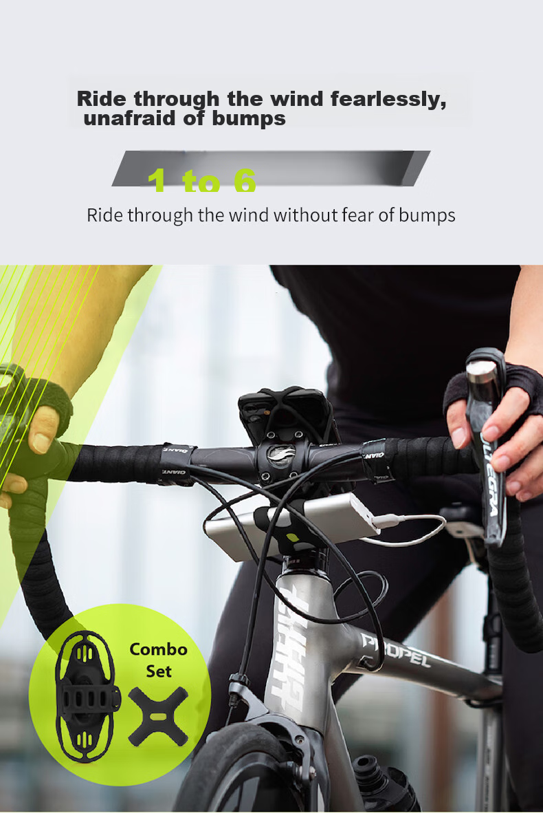 Bone Bicycle Phone Mount, Road Mountain Bike Phone Holder, Cycling Navigation Bracket, Handlebar Stand, Soft Silicone, Stable And Shock-Absorbing 7