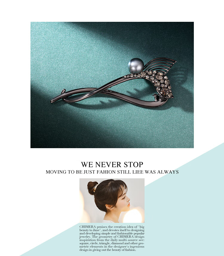 CHIMERA [You'll Always Have Me] Fish Tail Hair Clip, High-End Hairpin, Back of Head Twist Clip, Hair Accessory, Birthday Gift for Wome 1