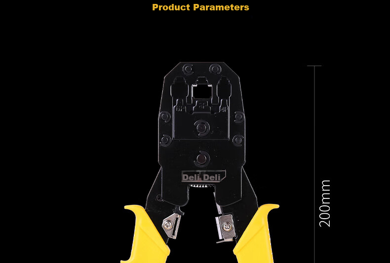 Deli 4/6/8P Three-In Network Crimping Pliers, Crystal Connector Crimping Pliers, Wire Stripping Pliers, Network Cable Pliers 11