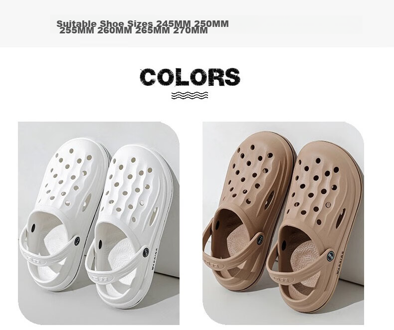 Huili Outdoor Perforated Shoes for Men, Non-Slip Beach Sports Bathroom Outdoor Wear Sandals HL02271 Khaki Size 39 6