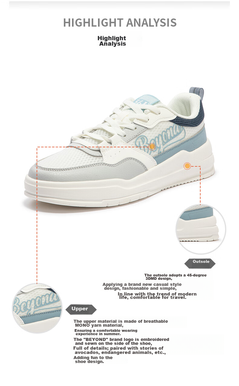 361° Men's Sports Shoes Breathable Thick Sole Casual Sneakers Spring Summer New Model 672616609-2 4
