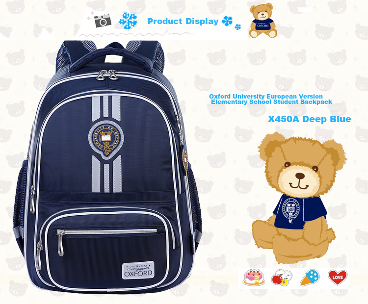 UNIVERSITY OF OXFORD Children's Backpack for Girls, Elementary School Backpack for Grades 3-6, Double Shoulder Bag with Reduced Weight, British Style, X450B Peach Pink 8