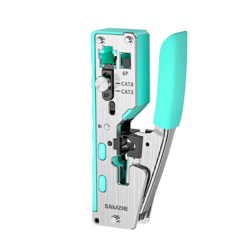 SAMZHE Cat7 Multifunctional Network Cable Crimper, RJ45 Connector Crimping Tool, Cat7 And Cat6 Rj45, with Dovetail Clip Shielding, Alloy Network Cable Pliers GD-138