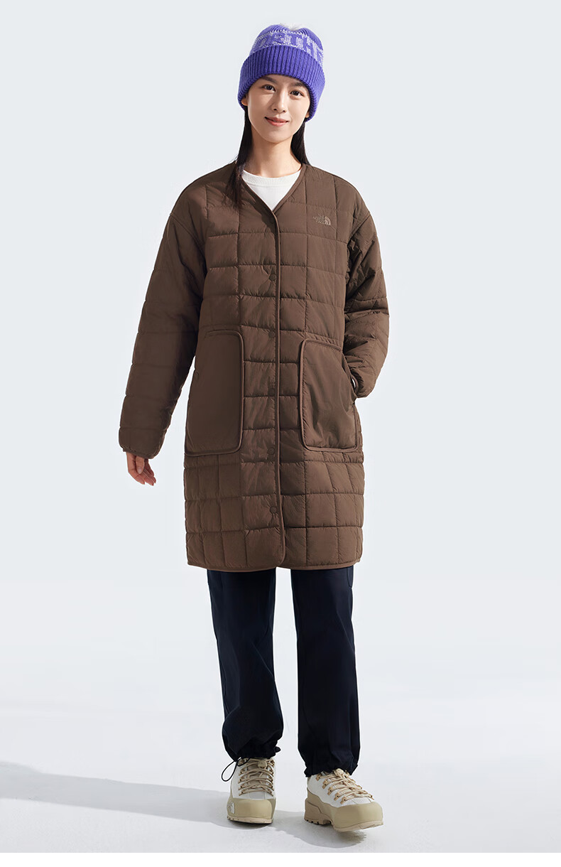 The North Face Women's Outdoor Warm Cotton Mid-Length Jacket 89YH Beige/QLI XL 5
