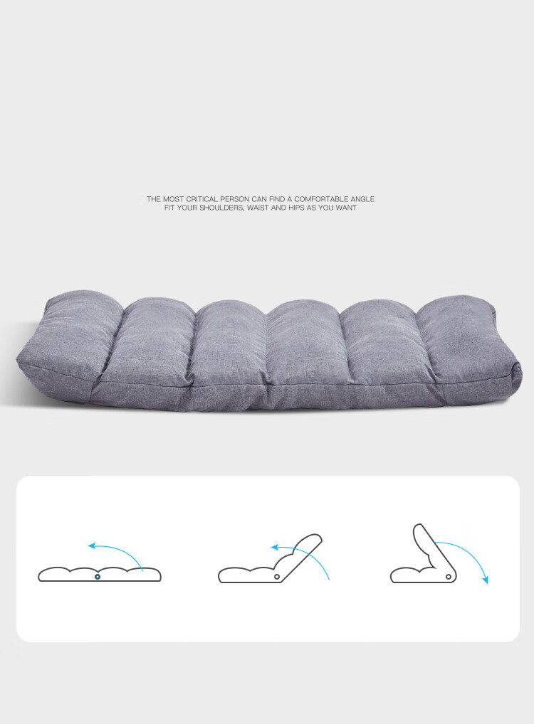 Yupin Lazy Sofa Bed, Backrest for Balcony, Small Apartment Bay Window Chair, Single Tatami Sofa Chair, LZ006 Gray 6