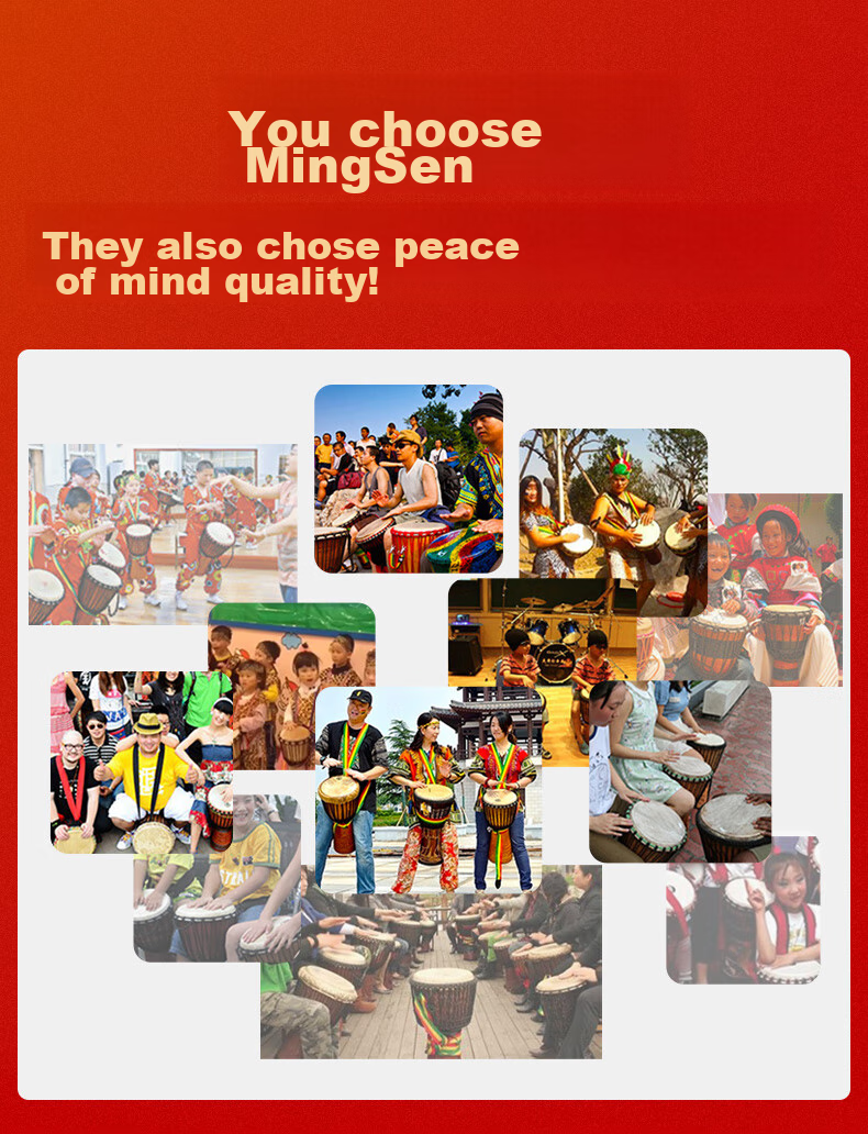 Minsine Standard 10-Inch African Drum, for Adults And Children Beginners to Play, Old Goat Skin Hand Drum Percussion Instrument 1