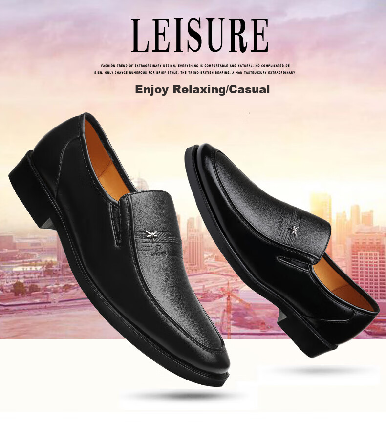 CARTELO Men's Leather Shoes, Business Casual Shoes for Spring, Comfortable Dad Shoes with Soft Soles, Driving Shoes for Men, 1202 Black, Size 38 3
