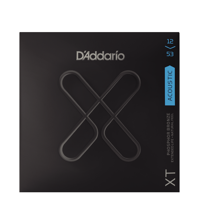 D'Addario XTAPB1253 American Imported Acoustic Guitar Strings Anti-Rust Coated Steel Core Medium 12-53 Phosphor Bronze