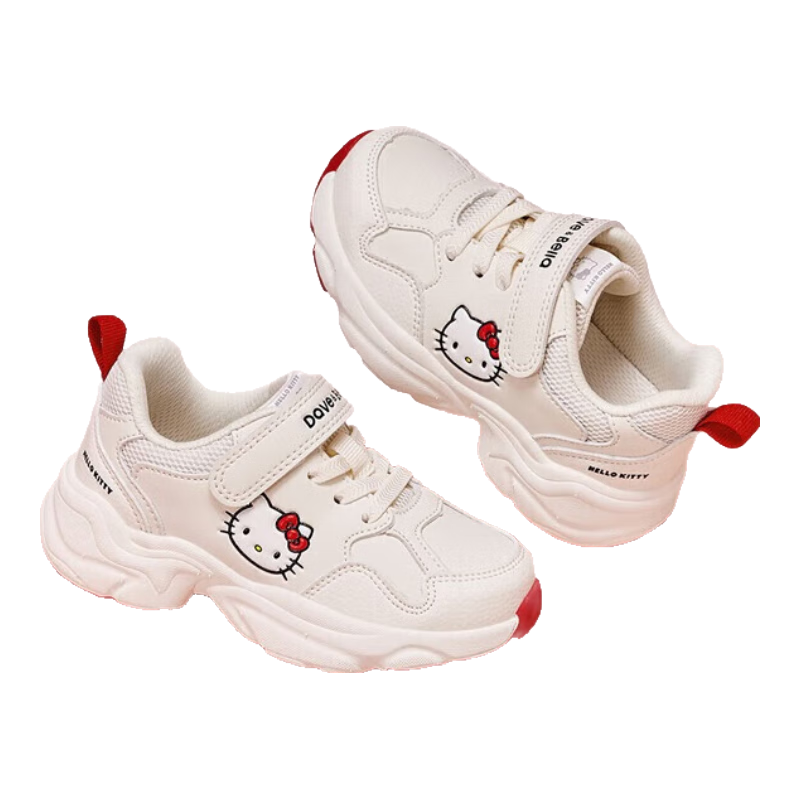 DAVE & BELLA Hello Kitty Collaboration Children's Sneakers Spring And Autumn Girls' Shoes White Sneakers