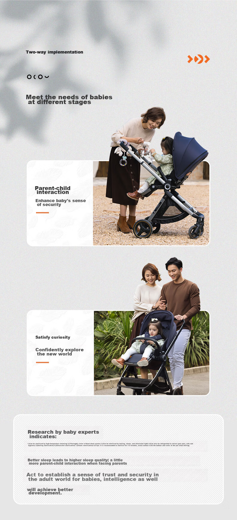 Elittile Stroller for Infants 0-3 Years Old, Foldable, Can Sit And Lie Down, Shock-Absorbing, High Landscape View, Perfect for Taking Babies Out, EMU European Version with Full Canopy And Red Seat 5