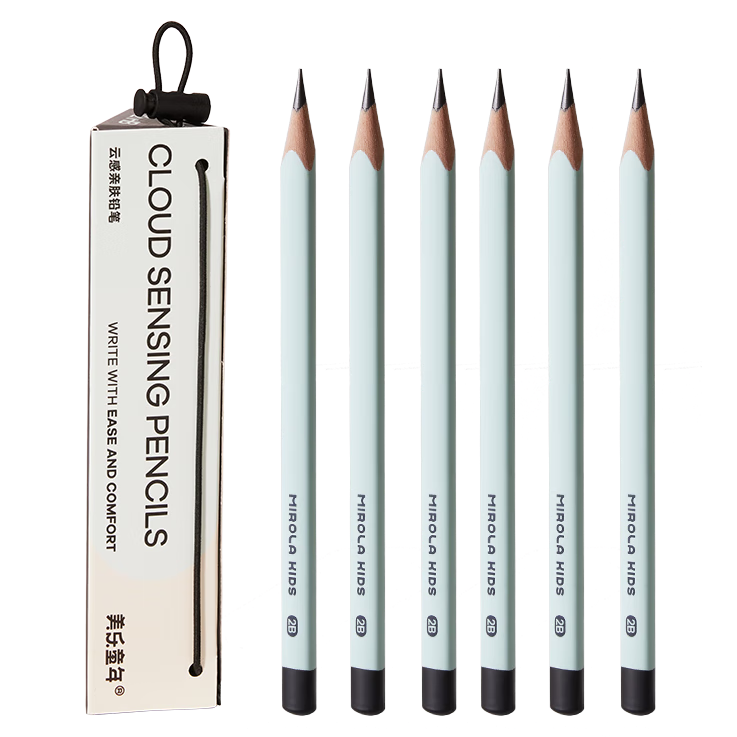 Meiletongnian [Best-Selling Product] Cloud-Feel Comfortable Pencil for Primary School Students, Non-Toxic 2B Pencil for Exams, 6 Pencils for Children, Sketching Pencil, Kindergarten Posture-Correcting Triangular Pencil