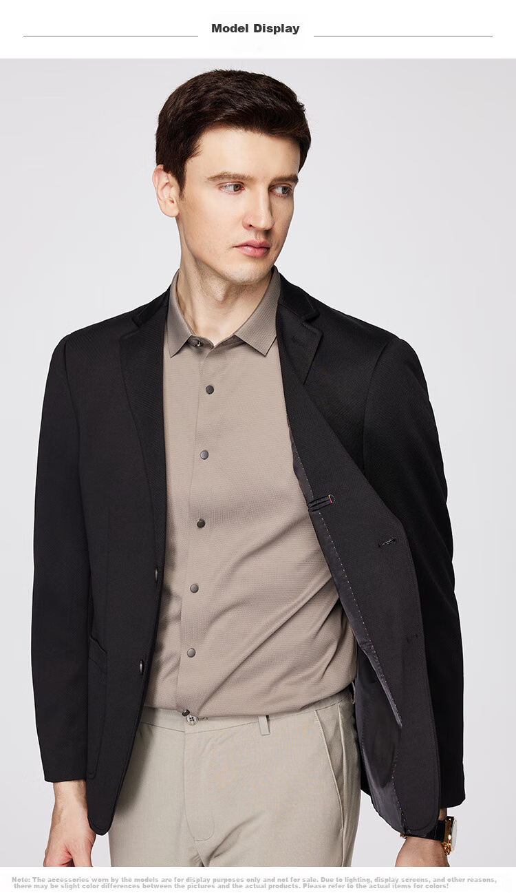 FIRS Men's Suit, Four-Season Style, Lightweight, Breathable, Crisp, Slim-Fit, Notch Lapel, Commuter Work Jacket 11