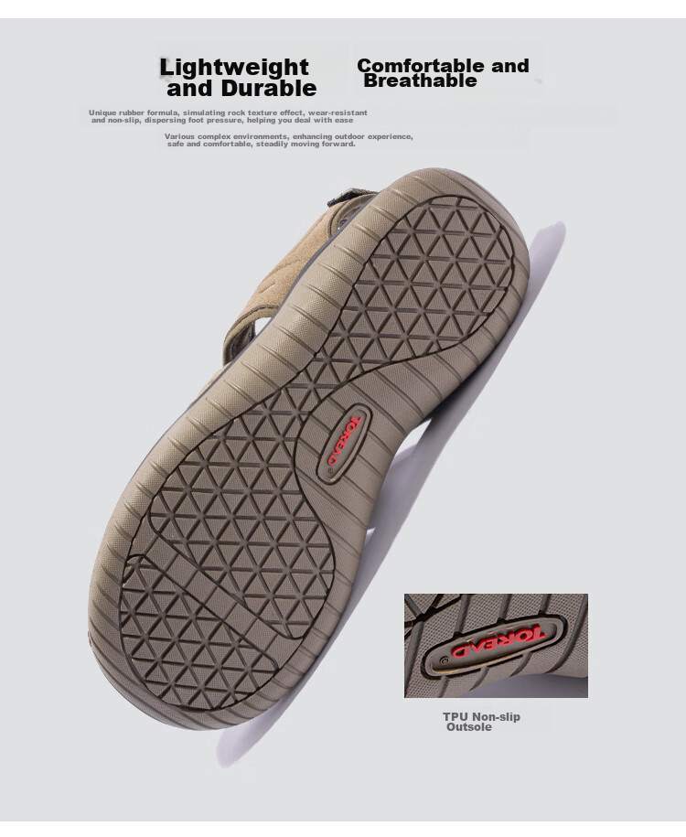 TOREAD Men's Beach Shoes, Lightweight Non-Slip Comfortable Breathable Closed-Toe Sandals, Outdoor Sports Water Shoes TFGGCM81990 8
