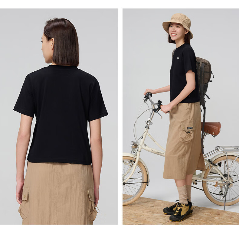 OUTDOOR PRODUCTS Women's Pure Cotton T-Shirt Spring Summer 2026 Breathable Couple Short Sleeve Light Spring Dopamine Rainbow T-Shirt OFTX422461 22